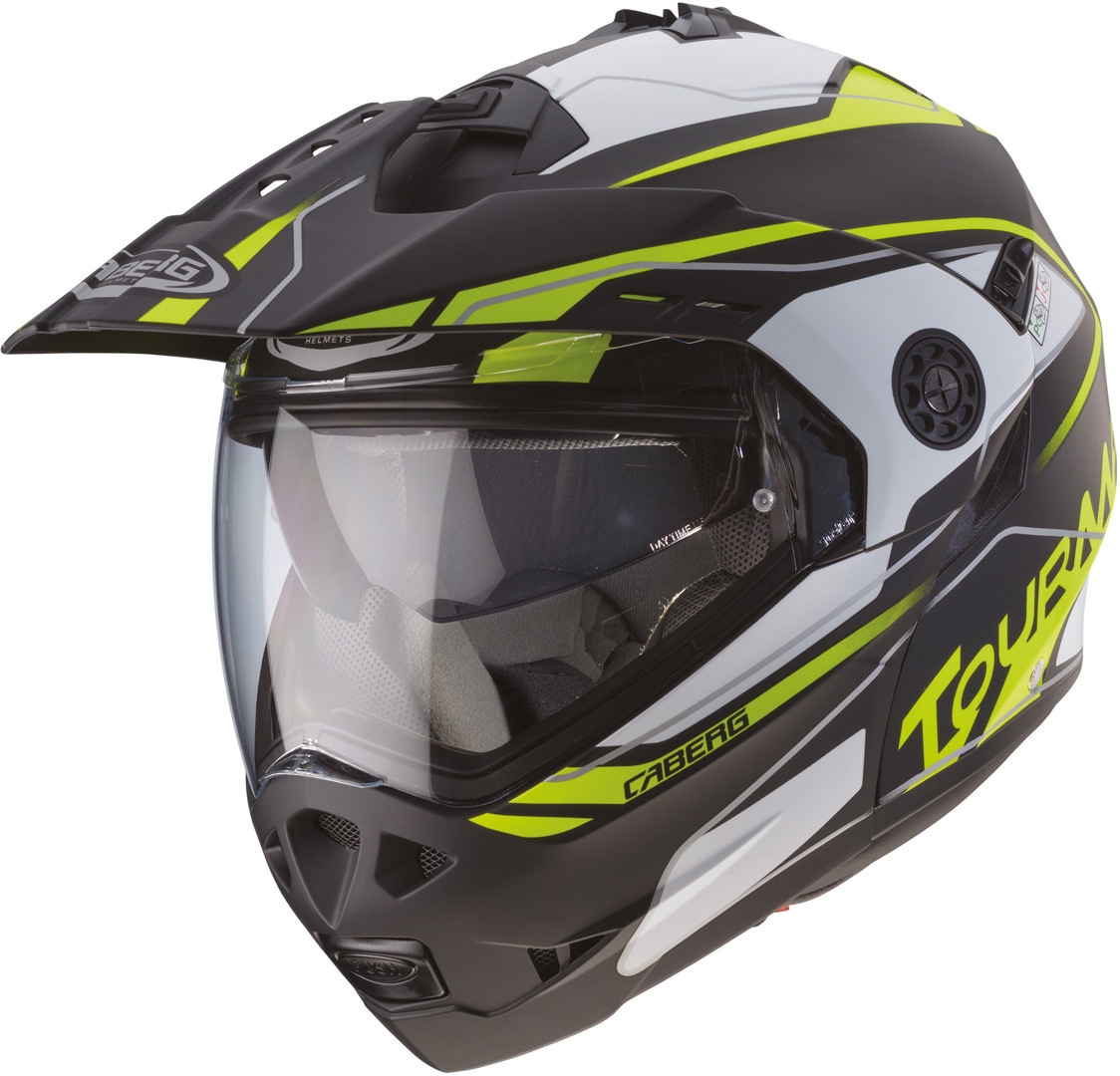 CABERG Casco Tourmax Marathon Negro/Blanco/Amarillo Fluor