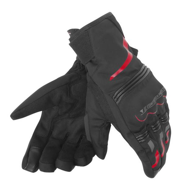 DAINESE Guantes Tempest D-Dry Cortos Negro/Rojo