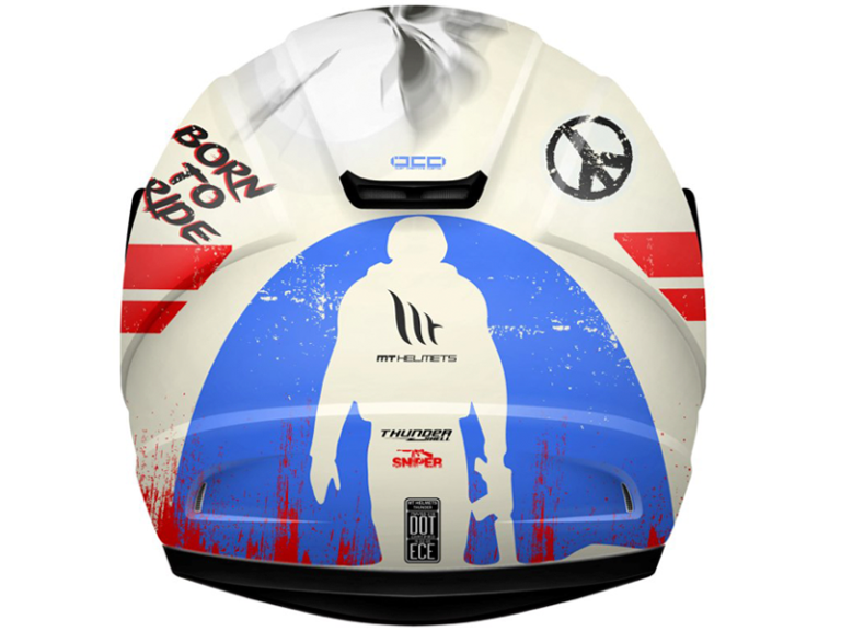MT Casco Thunder Kid Sniper Blanco/Azul/Rojo