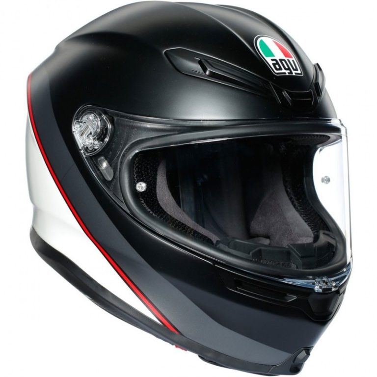 AGV Casco K6 E2205 Multi - Minimal Pure Negro Mate/Blanco/Rojo