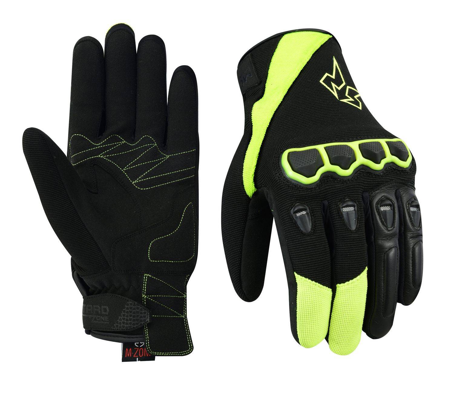 MOTARDZONE Guantes Masai Negro/Amarillo Fluor