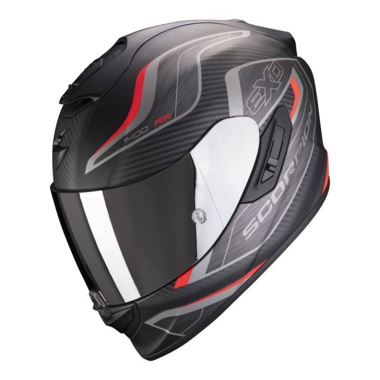 CASCO SCORPION EXO 1400 AIR ATTUNE NEGRO MATE CON ROJO