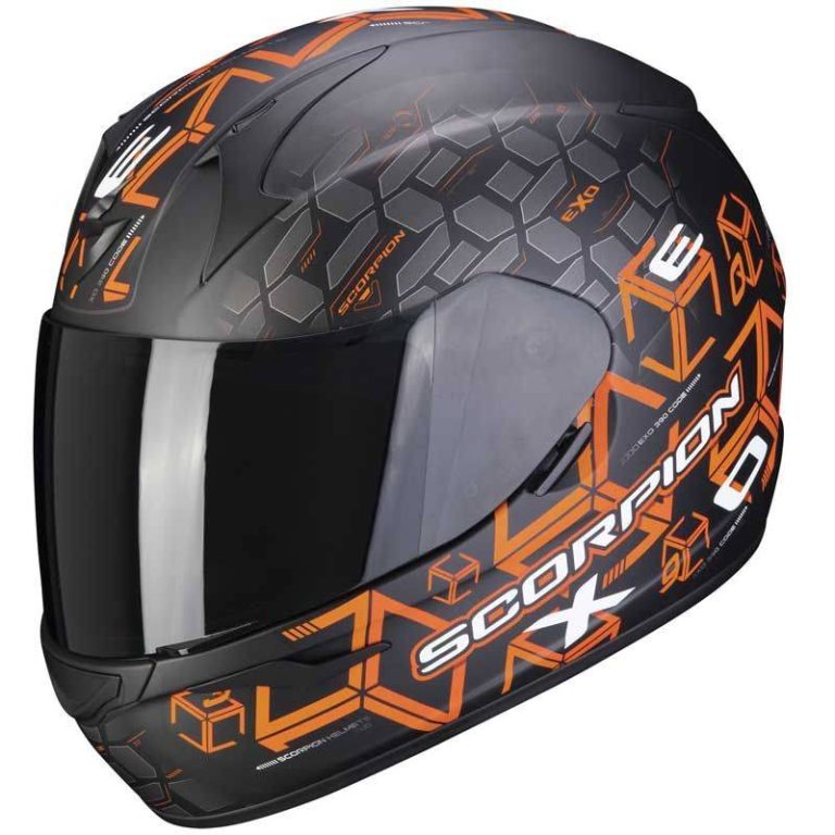 SCORPION Casco EXO-390 Cube Negro Mate/Naranja