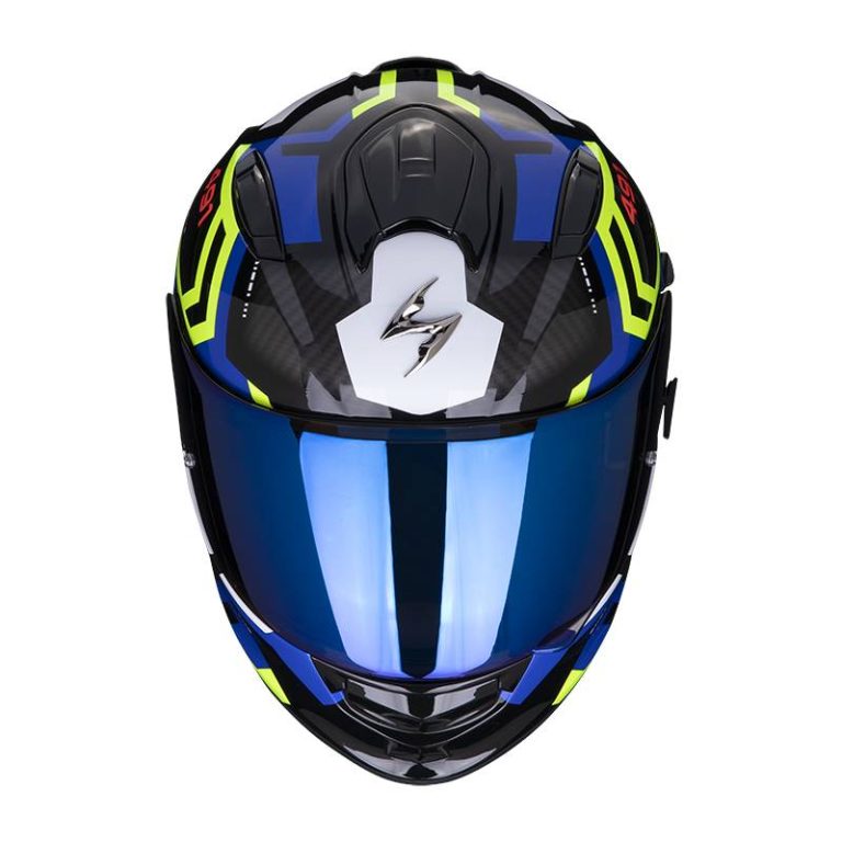 SCORPION Casco EXO-491 Spin Negro/Azul/Amarillo Fluor