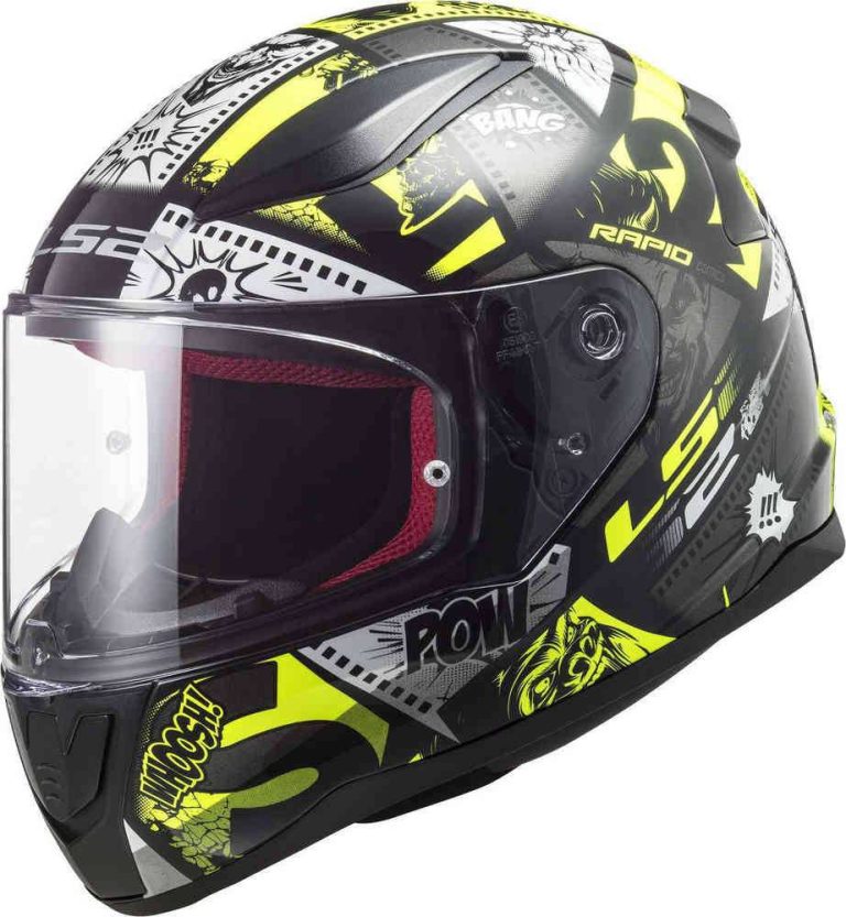 LS2 Casco Niño FF353J Rapid Mini Vignette Negro/Amarillo Fluor