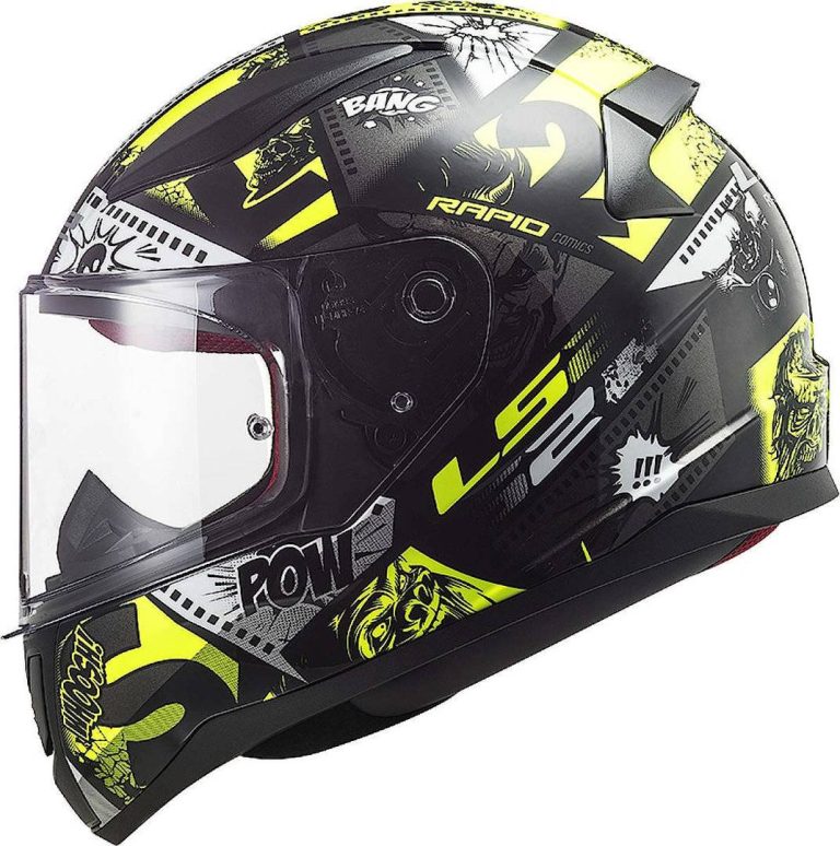 LS2 Casco Niño FF353J Rapid Mini Vignette Negro/Amarillo Fluor