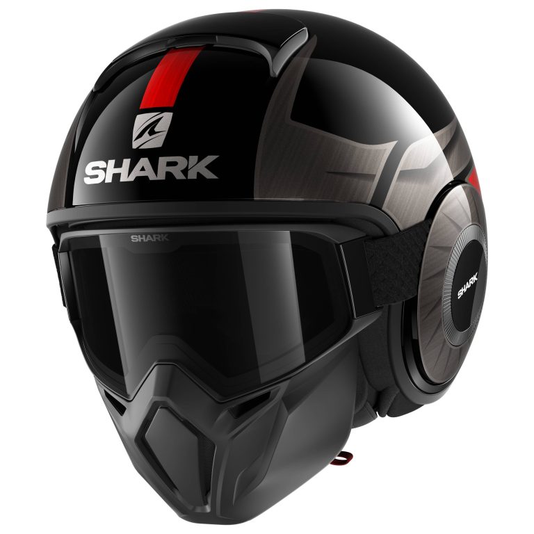 SHARK Casco Street-Drak Tribute RM Negro/Rojo