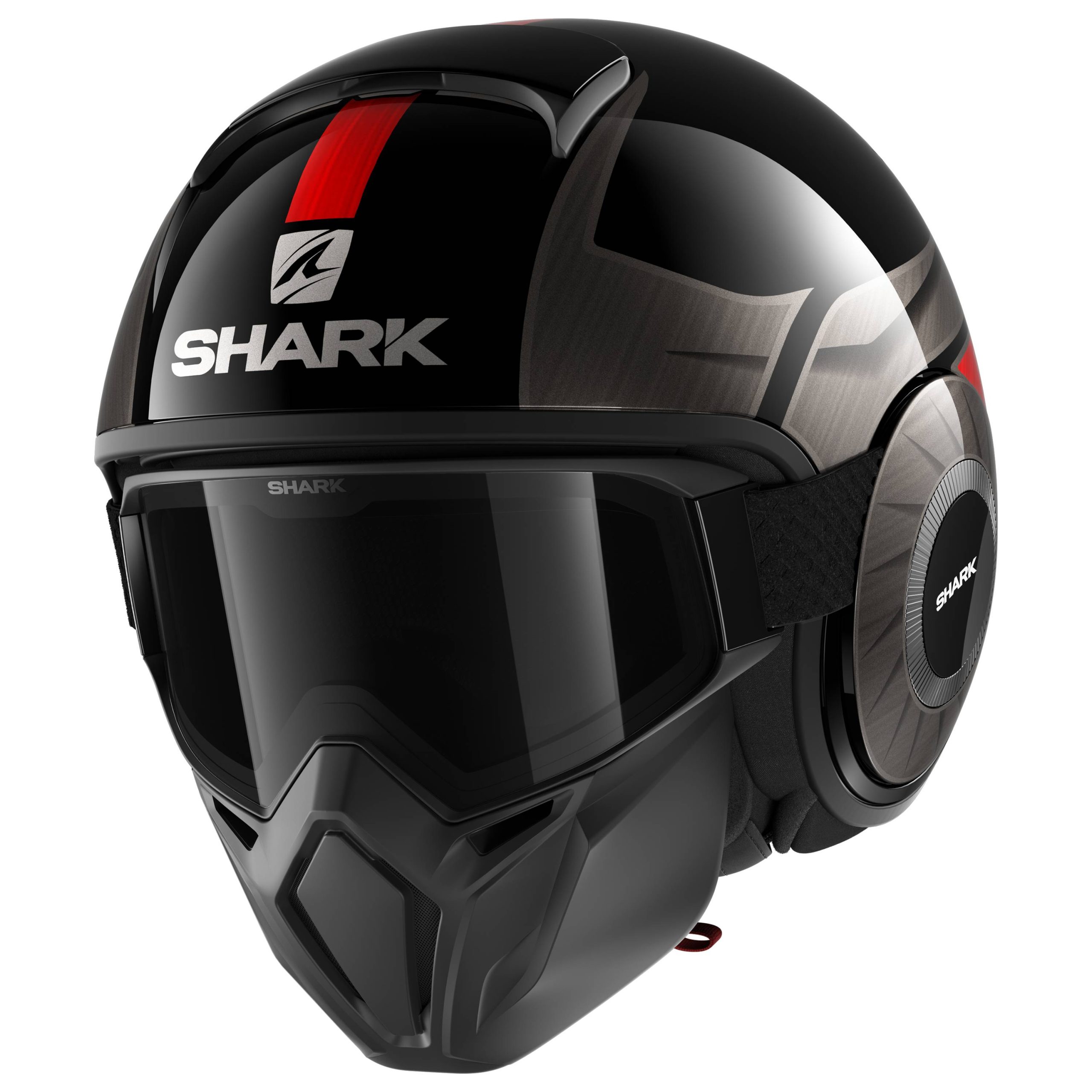 SHARK Casco Street-Drak Tribute RM Negro/Rojo