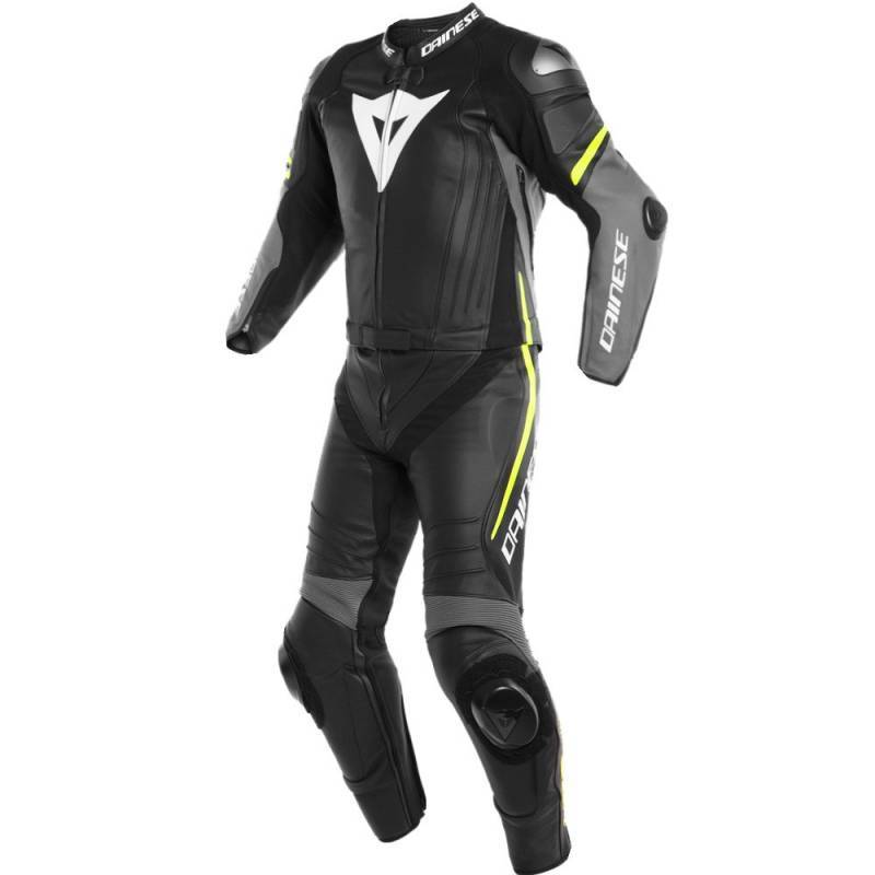 DAINESE Mono 2 piezas Laguna Seca 4 Negro/Gris/Amarillo Fluor