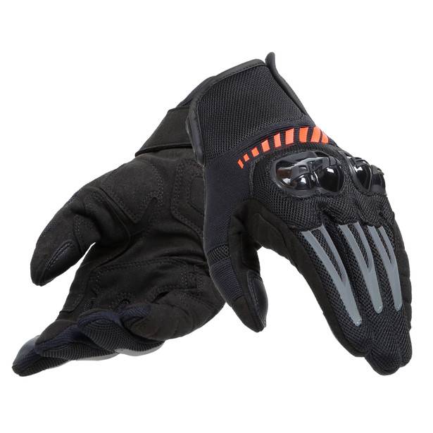 DAINESE Guantes Mig 3 Air Tex Negro/Rojo Fluor