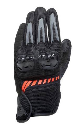DAINESE Guantes Mig 3 Air Tex Negro/Rojo Fluor