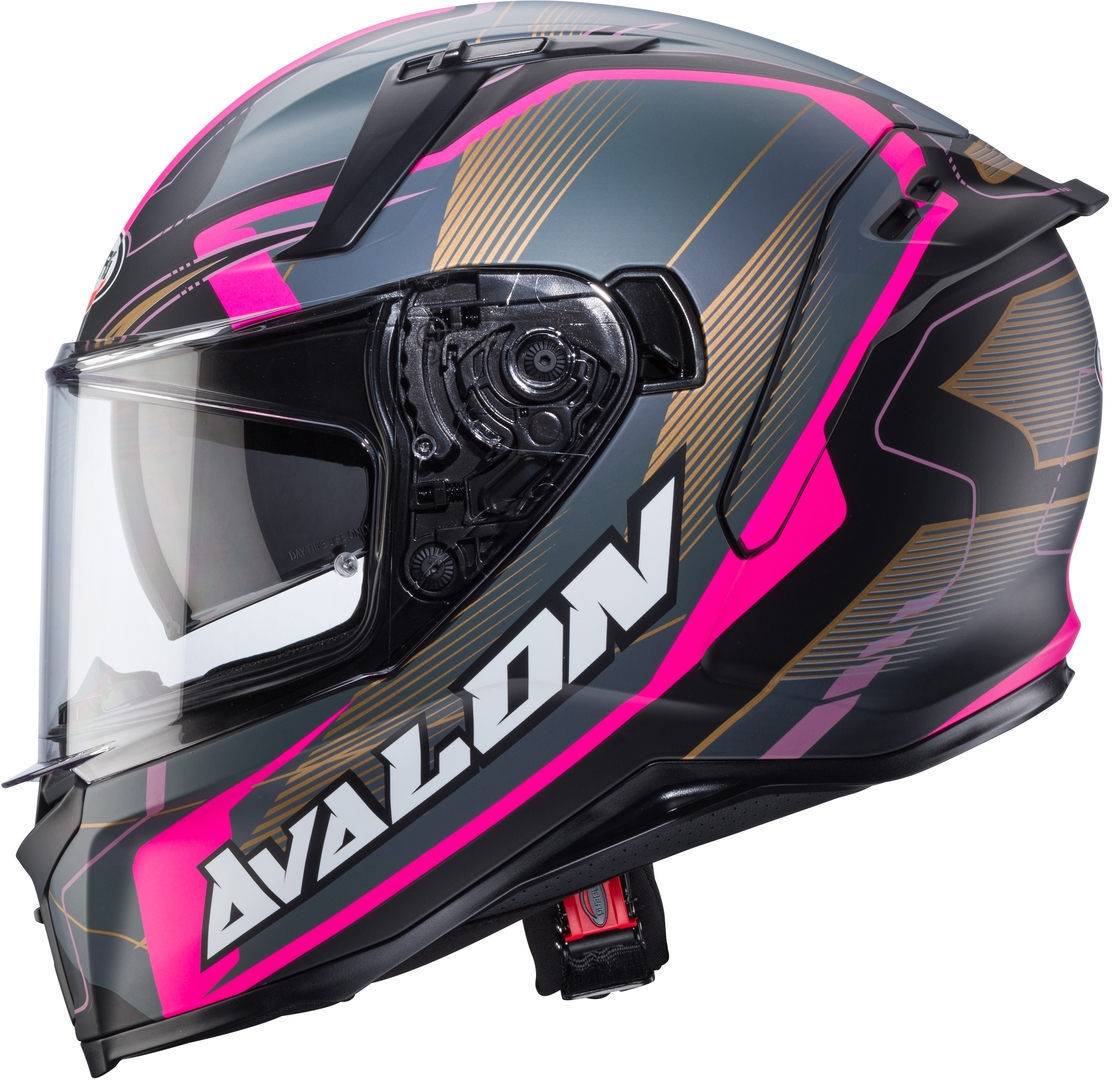 CABERG Casco Avalon X Optic Negro Mate/Gris/Fucsia