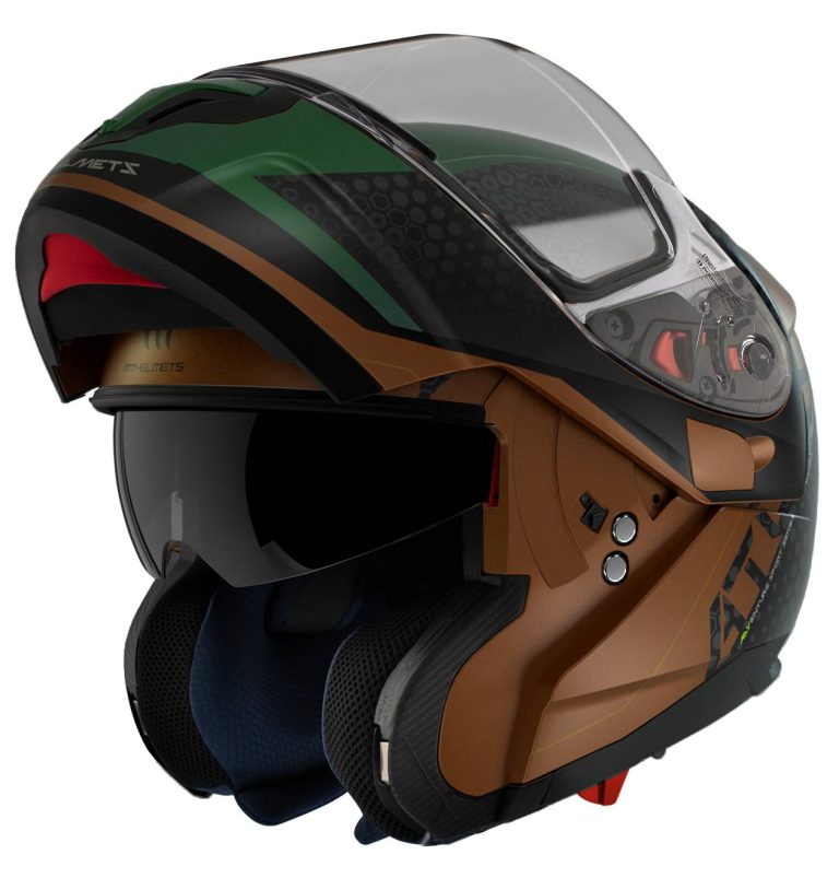 MT Casco Atom SV Adventure Marrón/Verde/Negro Mate (B6)