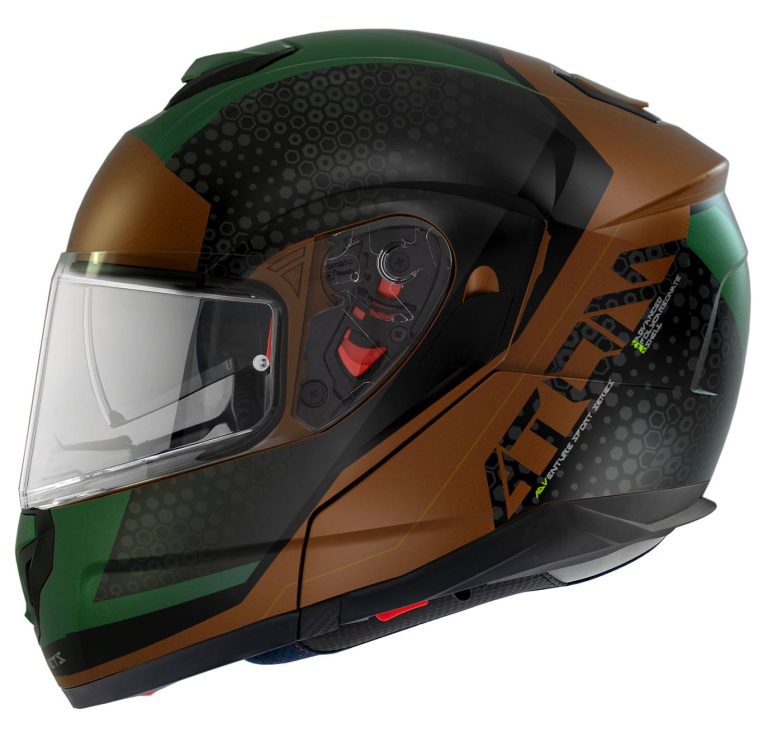 MT Casco Atom SV Adventure Marrón/Verde/Negro Mate (B6)