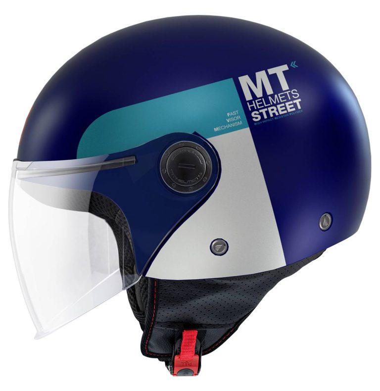 MT Casco Street Inboard Azul/Blanco Mate (C7)
