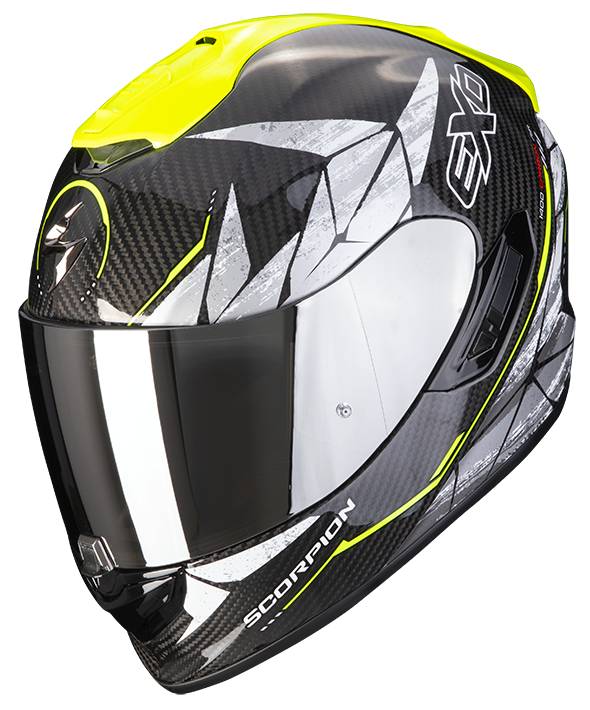 SCORPION Casco EXO-1400 Evo Carbon Air Aranea Negro/Amarillo Fluor