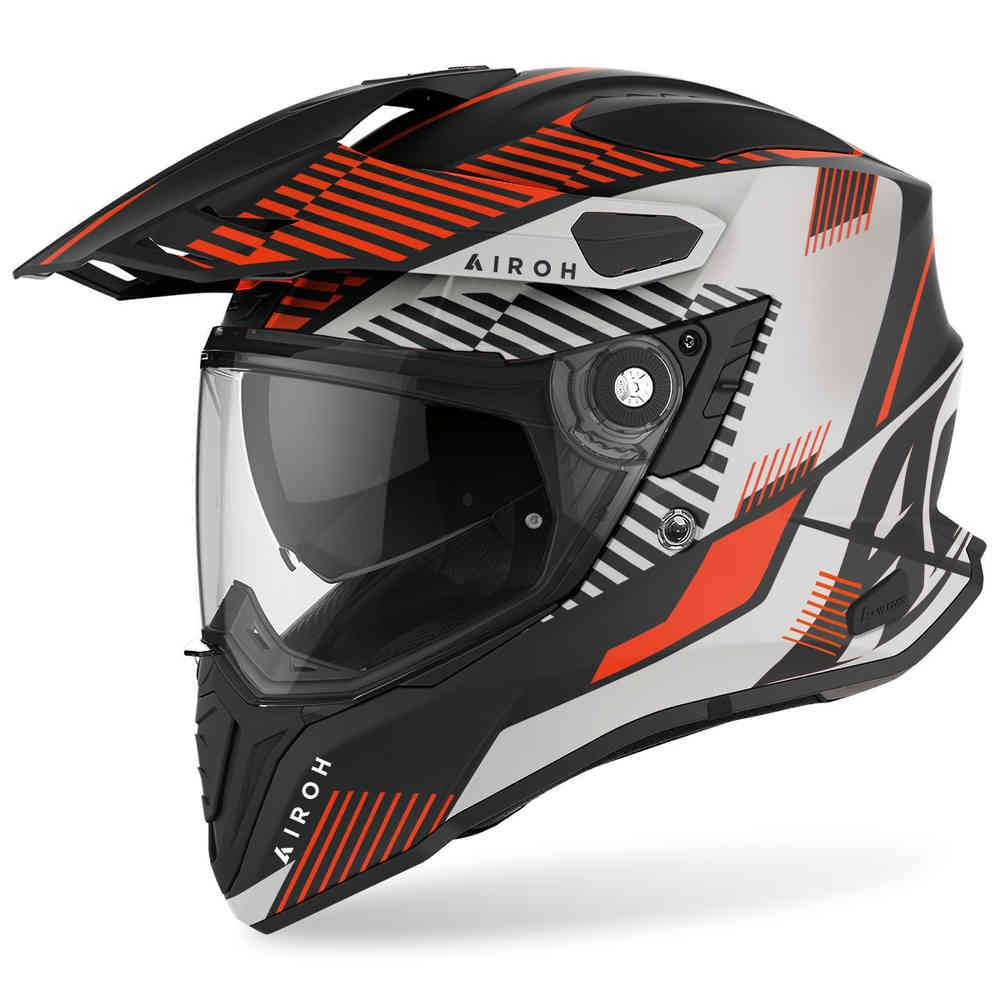 AIROH Casco Commander Boost Negro Mate/Naranja/Blanco