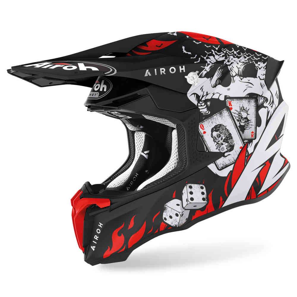 AIROH Casco Twist 2.0 Hell Negro Mate/Rojo/Blanco