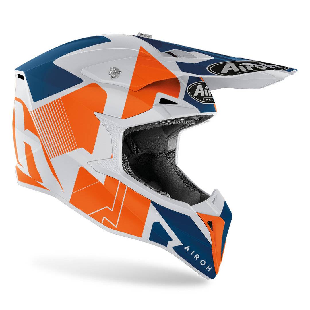 AIROH Casco Wraap Raze Naranja Mate/Azul/Blanco