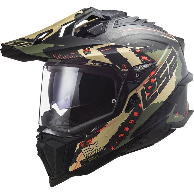 LS2 Casco MX701 Explorer Carbon Extend Verde Militar Mate