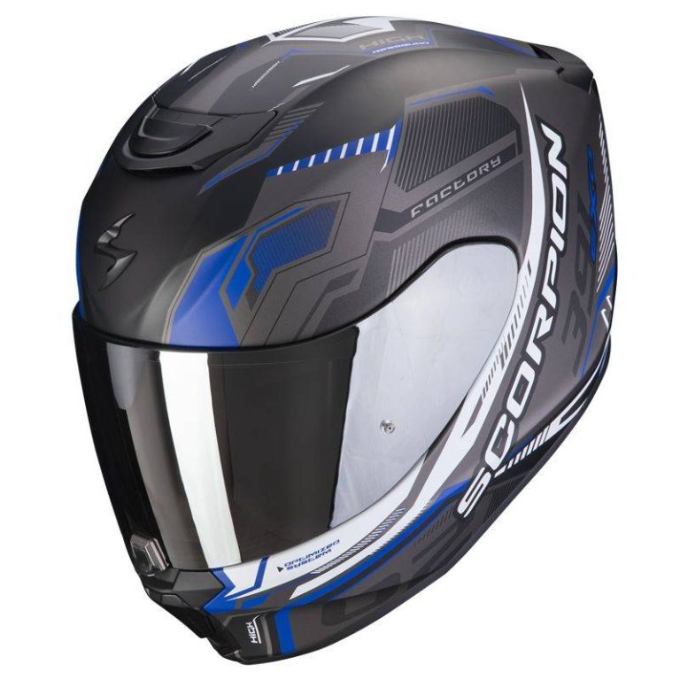 SCORPION Casco EXO-391 Haut Negro/Plata/Azul