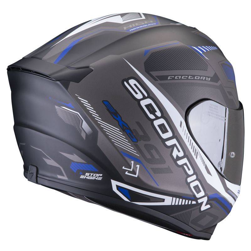SCORPION Casco EXO-391 Haut Negro/Plata/Azul SCORPION Casco EXO-391 Haut Negro/Plata/Azul